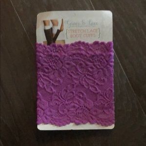 Purple Grace & Lace boot cuffs